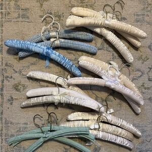 set of 18 vintage satin hangers